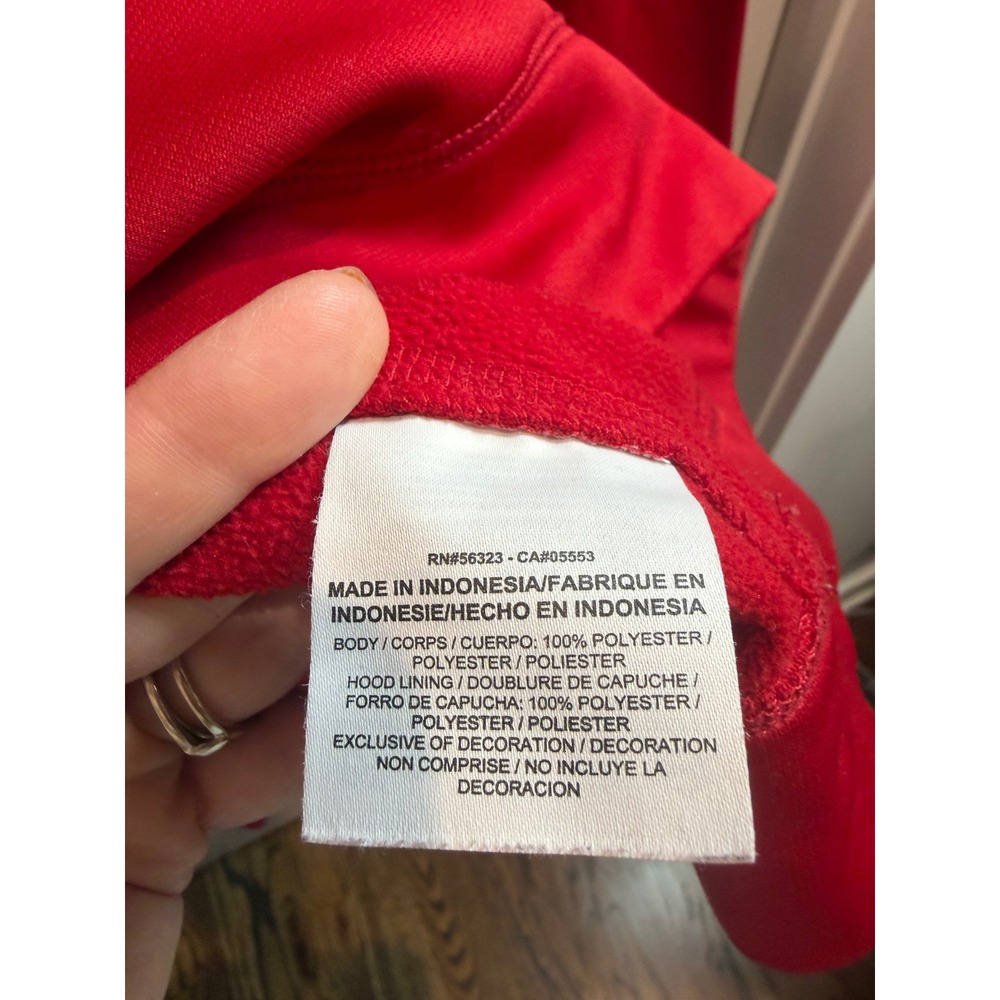 Nike Men Therma-FIT Pullover Hoodie Red Embroidered Swoosh Sweatshirt Training - Picture 11 of 11